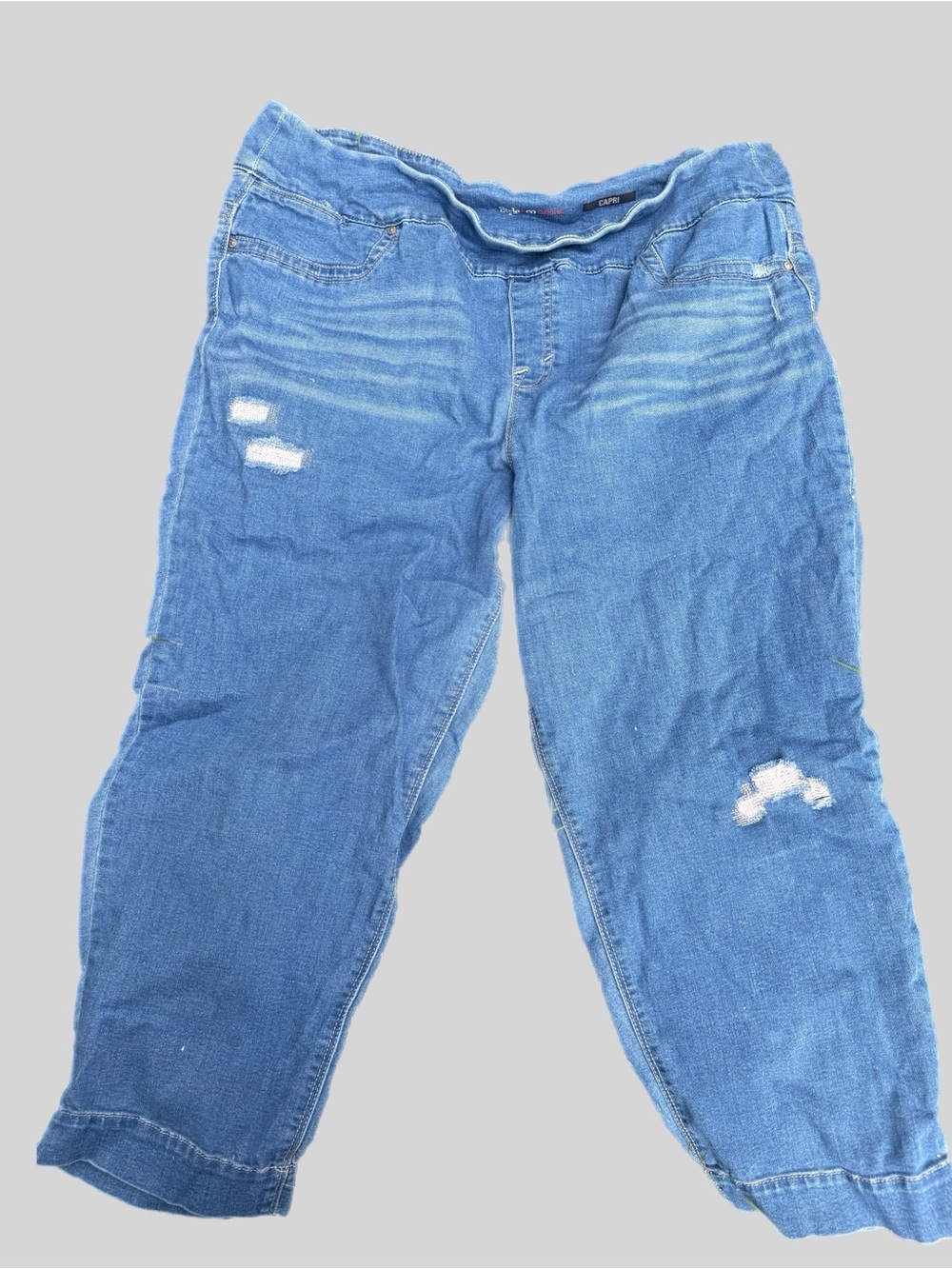 Style & Co. Light Blue Relaxed Fit Distressed Jeans